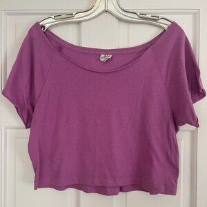 Pink Cut-Off Crop T-Shirt - S